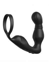 Черный вибростимулятор простаты с эрекционным кольцом Ass-Gasm Pro P-Spot Milker - Pipedream - в Химках купить с доставкой