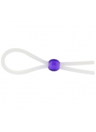 Прозрачное лассо с фиолетовой бусиной SILICONE COCK RING WITH BEAD LAVENDER - NMC - в Химках купить с доставкой