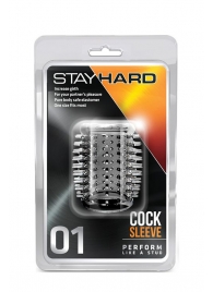 Прозрачная насадка с шипами STAY HARD COCK SLEEVE 01 CLEAR - Blush Novelties - в Химках купить с доставкой