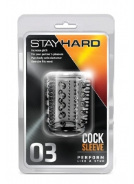 Прозрачная насадка с шипами и шишечками STAY HARD COCK SLEEVE 03 CLEAR - Blush Novelties - в Химках купить с доставкой