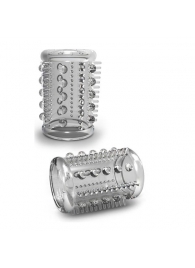 Прозрачная насадка с шипами и шишечками STAY HARD COCK SLEEVE 03 CLEAR - Blush Novelties - в Химках купить с доставкой