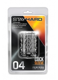 Прозрачная насадка с бороздками STAY HARD COCK SLEEVE 04 CLEAR - Blush Novelties - в Химках купить с доставкой
