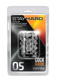 Прозрачная насадка с капельками STAY HARD COCK SLEEVE 05 CLEAR - Blush Novelties - в Химках купить с доставкой