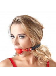 Силиконовый кляп-шар на чёрных ремешках Red Gag silicone - Orion - купить с доставкой в Химках