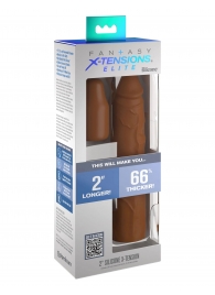 Коричневая насадка на член 2  Silicone X-tension - 20,3 см. - Pipedream - в Химках купить с доставкой