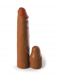 Коричневая насадка на член 2  Silicone X-tension - 20,3 см. - Pipedream - в Химках купить с доставкой