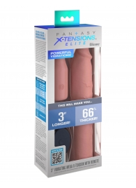 Телесная вибронасадка на член 3  Vibrating Mega X-tension with Remote - 22,9 см. - Pipedream - в Химках купить с доставкой