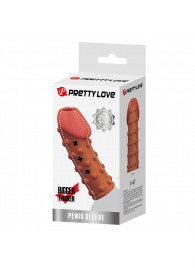 Телесная открытая насадка на пенис с бугорками - 19,8 см. - Baile - в Химках купить с доставкой