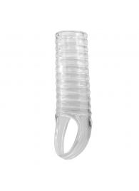 Прозрачная насадка на пенис с ребрышками и подхватом мошонки - Baile - в Химках купить с доставкой