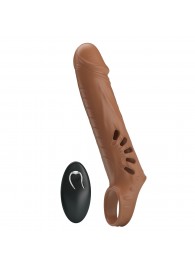 Коричневая вибронасадка с подхватом мошонки и пультом ДУ - Baile - в Химках купить с доставкой