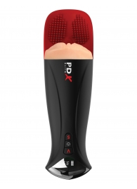 Телесный мастурбатор-вагина в черной колбе с вибрацией Fuck-O-Matic Pro XL - Pipedream - в Химках купить с доставкой