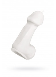 Белая свеча в форме пениса - 47 гр. - Pecado - купить с доставкой в Химках