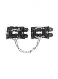 Черные кожаные наручники-браслеты из двух ремешков - Pecado - купить с доставкой в Химках
