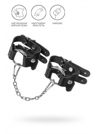 Черные кожаные наручники-браслеты из двух ремешков - Pecado - купить с доставкой в Химках