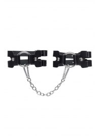 Черные кожаные оковы из двух ремешков - Pecado - купить с доставкой в Химках