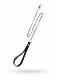 Поводок с ручкой из черной натуральной кожи и карабином для ошейника - Pecado - купить с доставкой в Химках