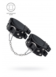 Черные кожаные оковы с двумя ремешками - Pecado - купить с доставкой в Химках