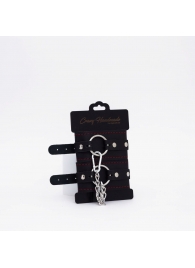 Черно-красные кожаные оковы - Crazy Handmade - купить с доставкой в Химках
