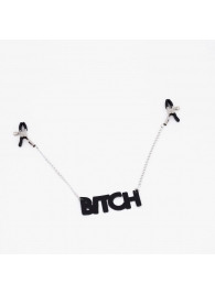 Зажимы на соски с кожаной подвеской Bitch - Crazy Handmade - купить с доставкой в Химках