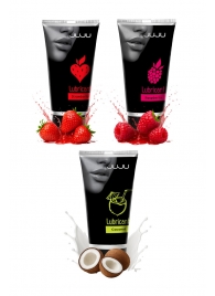 Набор из 3 съедобных лубрикантов JUJU (клубника, малина, кокос) - JuJu - купить с доставкой в Химках