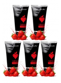 Набор из 5 съедобных лубрикантов JUJU со вкусом клубники - JuJu - купить с доставкой в Химках