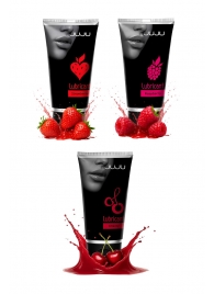 Набор из 3 съедобных лубрикантов JUJU (клубника, малина, вишня) - JuJu - купить с доставкой в Химках