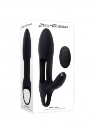 Черная насадка на пенис с вибрацией Nautilus - Zero Tolerance - в Химках купить с доставкой