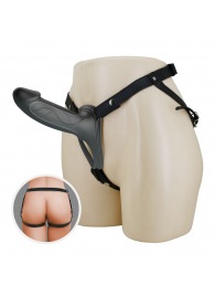 Черный полый мужской страпон London - 16,8 см. - Baile - купить с доставкой в Химках