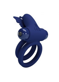 Синее эрекционное кольцо с вибростимуляцией клитора - Baile - в Химках купить с доставкой