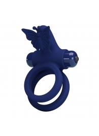 Синее эрекционное кольцо с вибростимуляцией клитора - Baile - в Химках купить с доставкой
