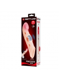 Телесная удлиняющая насадка с рельефом и вибрацией Brad - 21,3 см. - Baile - в Химках купить с доставкой