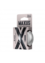 Черные утолщенные презервативы MAXUS Extra Strong с железным кейсом - 3 шт. - Maxus - купить с доставкой в Химках