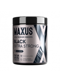 Черные утолщенные презервативы MAXUS Extra Strong с железным кейсом - 15 шт. - Maxus - купить с доставкой в Химках