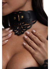 Фигурный чокер с узорами и золотистой фурнитурой - Crazy Handmade - купить с доставкой в Химках