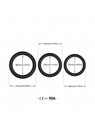 Набор из 3 черных эрекционных колец Stay Hard - Boys of Toys - в Химках купить с доставкой