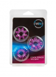 Набор из 3 лиловых эрекционных колец различной формы - Erowoman-Eroman - в Химках купить с доставкой