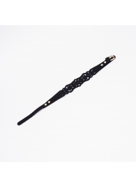 Черный ажурный чокер с золотистой фурнитурой - Crazy Handmade - купить с доставкой в Химках