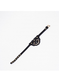 Черный чокер с клепками и золотистой фурнитурой - Crazy Handmade - купить с доставкой в Химках