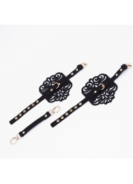 Черный фигурные оковы с золотистой фурнитурой - Crazy Handmade - купить с доставкой в Химках