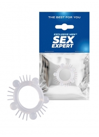 Эластичное эрекционное кольцо с шишечками и шипами - Sex Expert - в Химках купить с доставкой