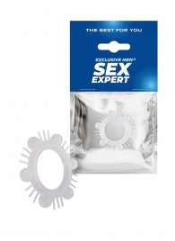 Эластичное эрекционное кольцо с шипиками и шариками - Sex Expert - в Химках купить с доставкой