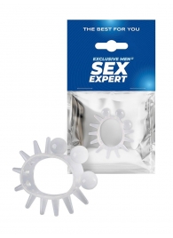 Эластичное эрекционное кольцо с шариками и лучами - Sex Expert - в Химках купить с доставкой