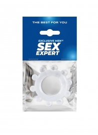 Прозрачное эрекционное кольцо со стимулирующими шариками - Sex Expert - в Химках купить с доставкой