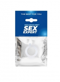Эластичное эрекционное кольцо с шипиками и шариком - Sex Expert - в Химках купить с доставкой