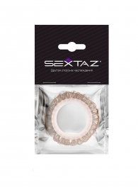 Эрекционное кольцо с бежевыми «ресничками» - Sextaz - в Химках купить с доставкой