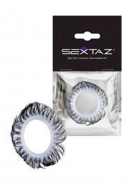 Эластичное эрекционное колечко с черными «ресничками» - Sextaz - в Химках купить с доставкой