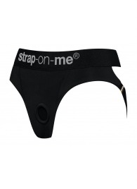 Черные трусики для насадок Heroine Lingerie Harness - size XL - Strap-on-me - купить с доставкой в Химках