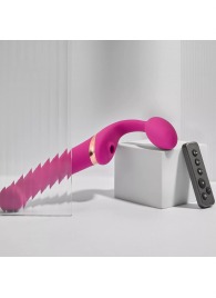 Ярко-розовый безремневой страпон Multi Orgasm Bendable Strap-On size L с клиторальной стимуляцией - Strap-on-me - купить с доставкой в Химках