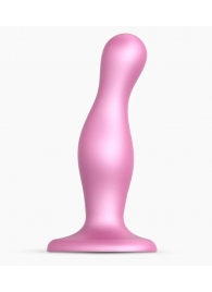 Розовая насадка Strap-On-Me Dildo Plug Curvy size M - Strap-on-me - купить с доставкой в Химках