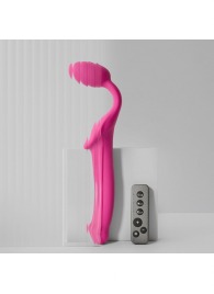 Ярко-розовый безремневой страпон Strap-on-me Vibrating Bendable Strap-On size XL - Strap-on-me - купить с доставкой в Химках